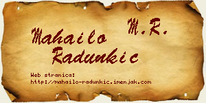 Mahailo Radunkić vizit kartica